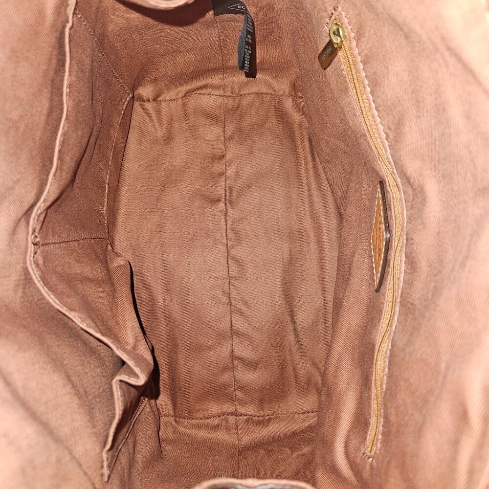 FOSSIL NWT Brown Leather Emma Crossbody/Satchel bag with Key Charm - Picture 12 of 16